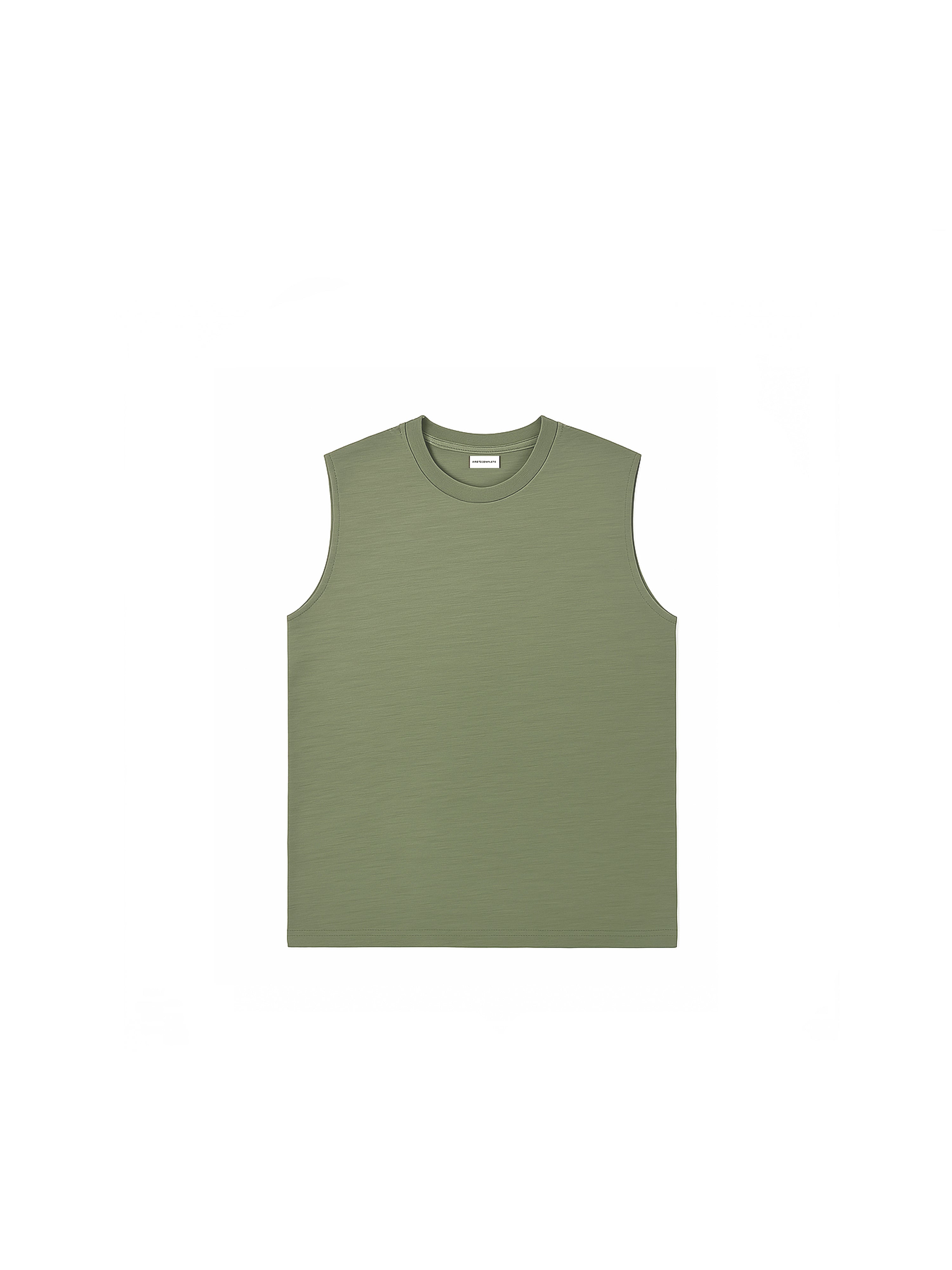 Pigment-Dyed Olive Green Sleeveless