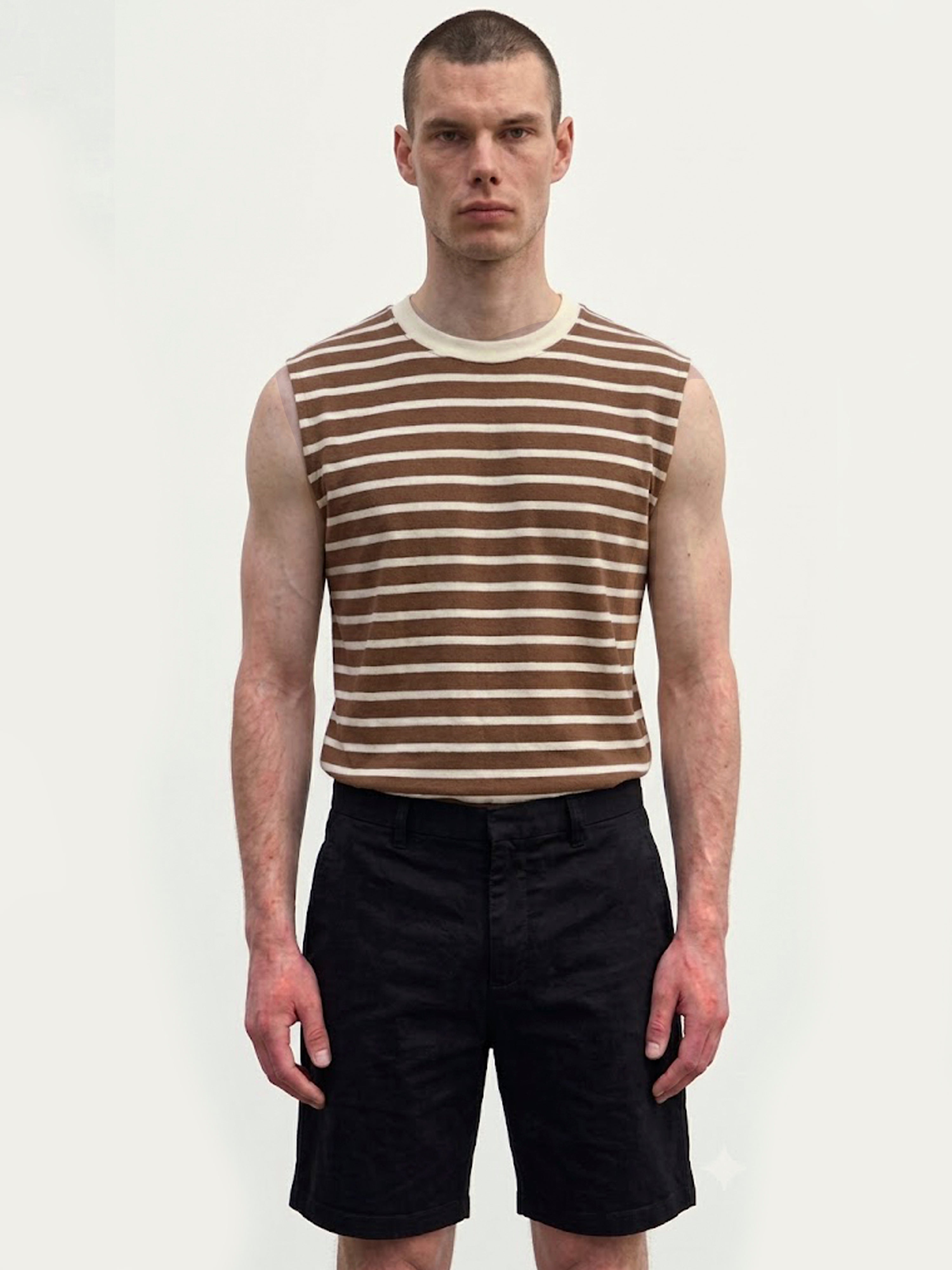 Brown Stripes Sleeveless