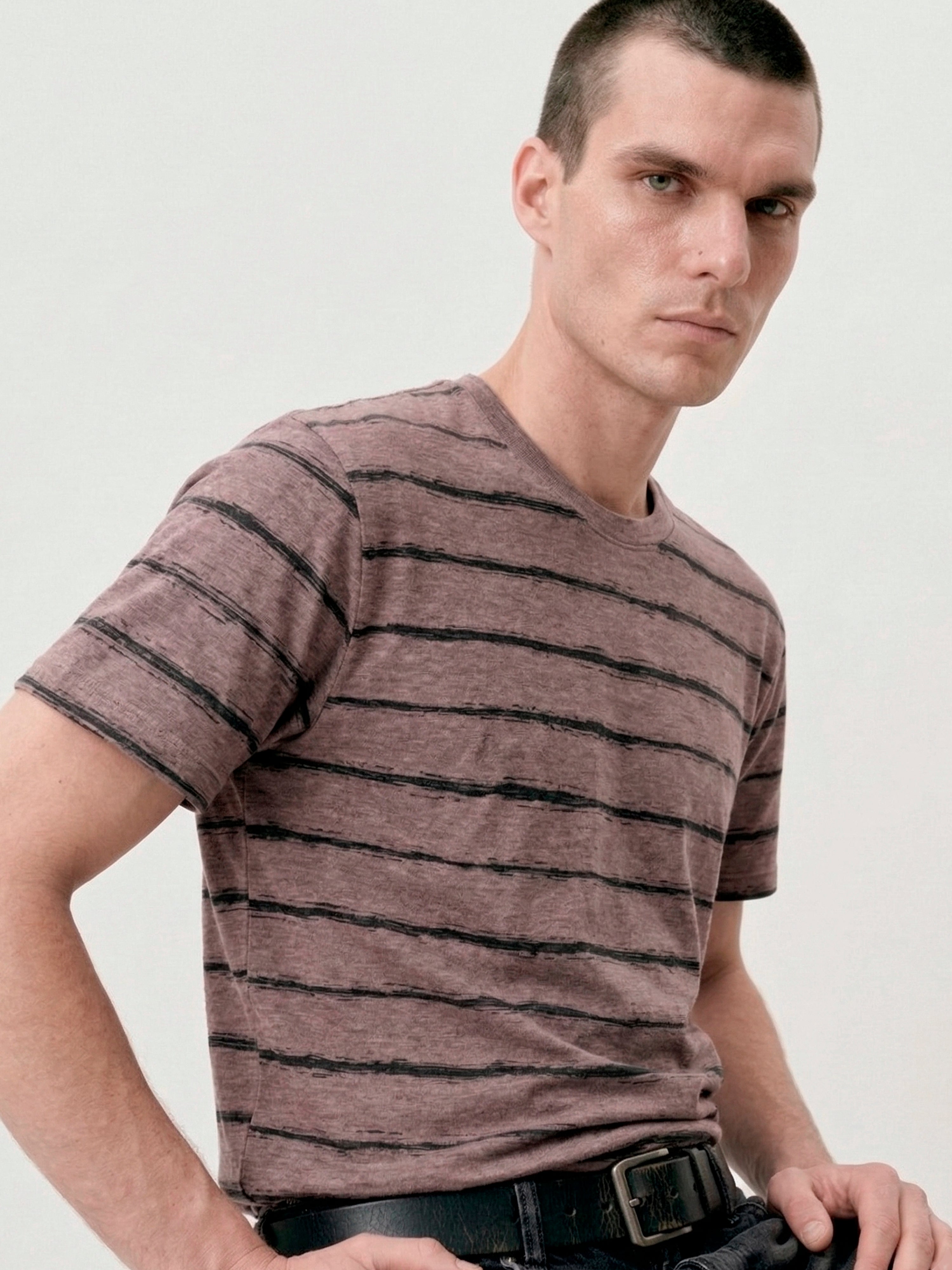 Irregular Stripe Mauve