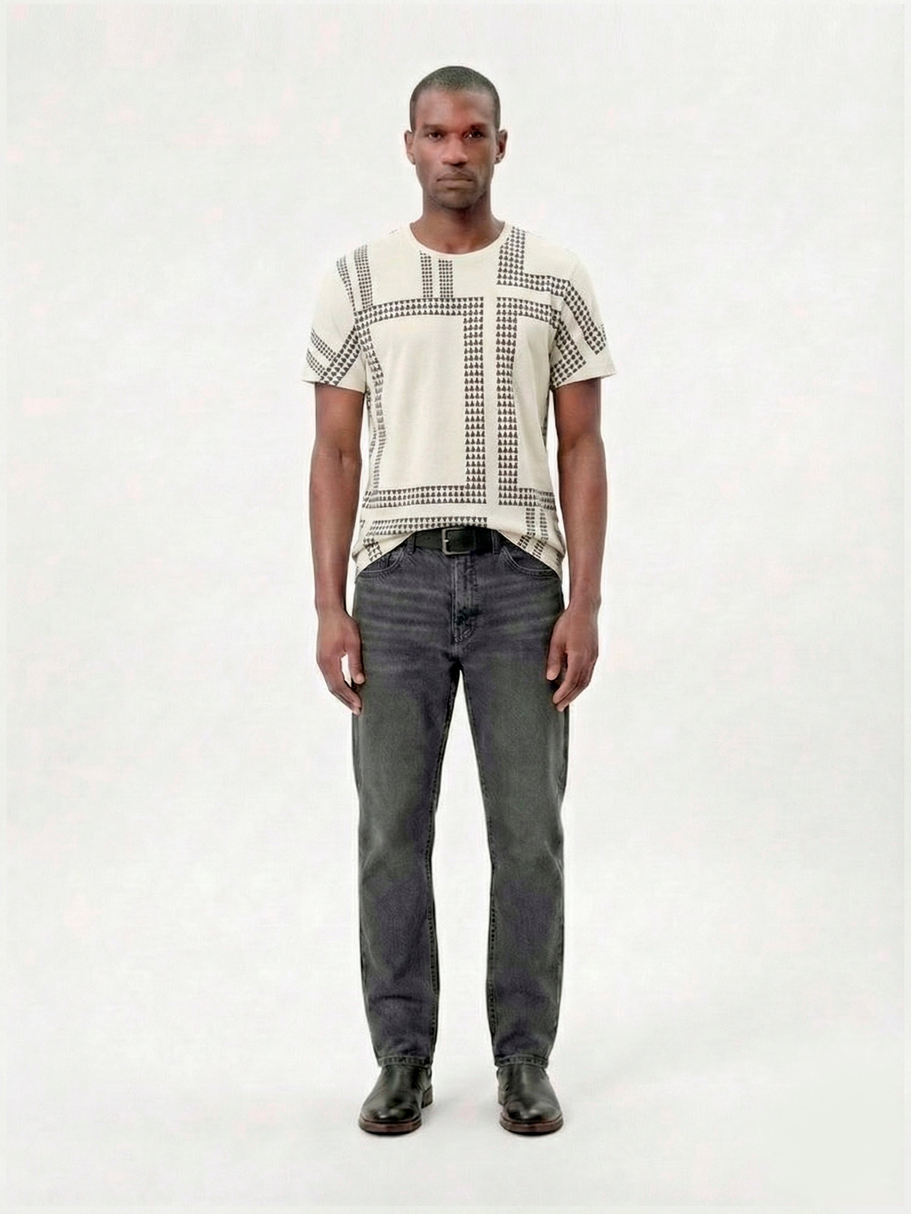 Cream Houndstooth Grid