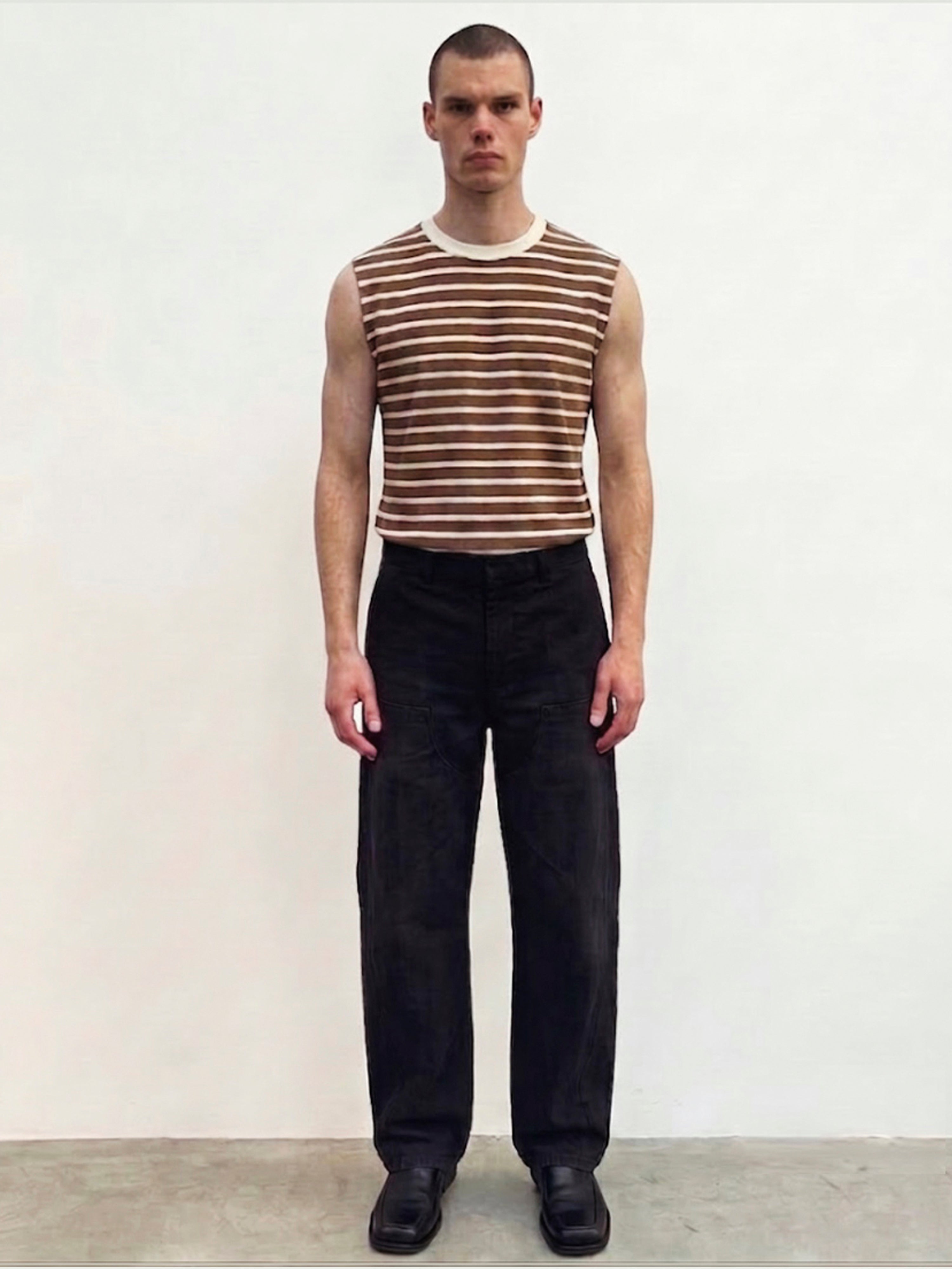 Brown Stripes Sleeveless