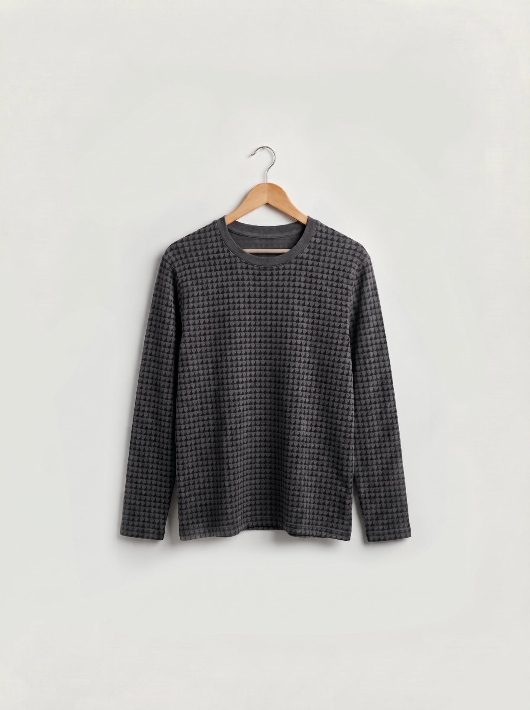 Distressed Houndstooth Purple Long Sleeve