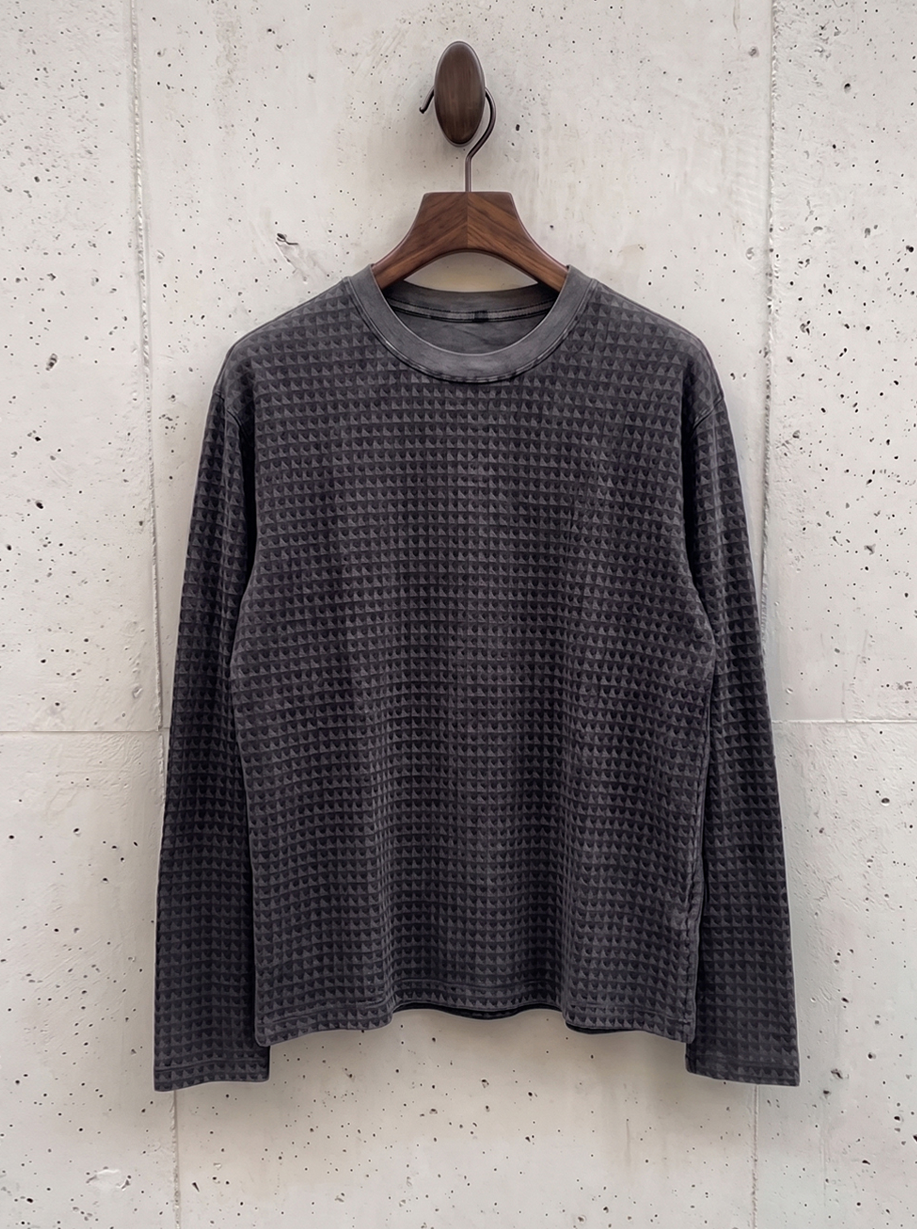 Distressed Houndstooth Purple Long Sleeve