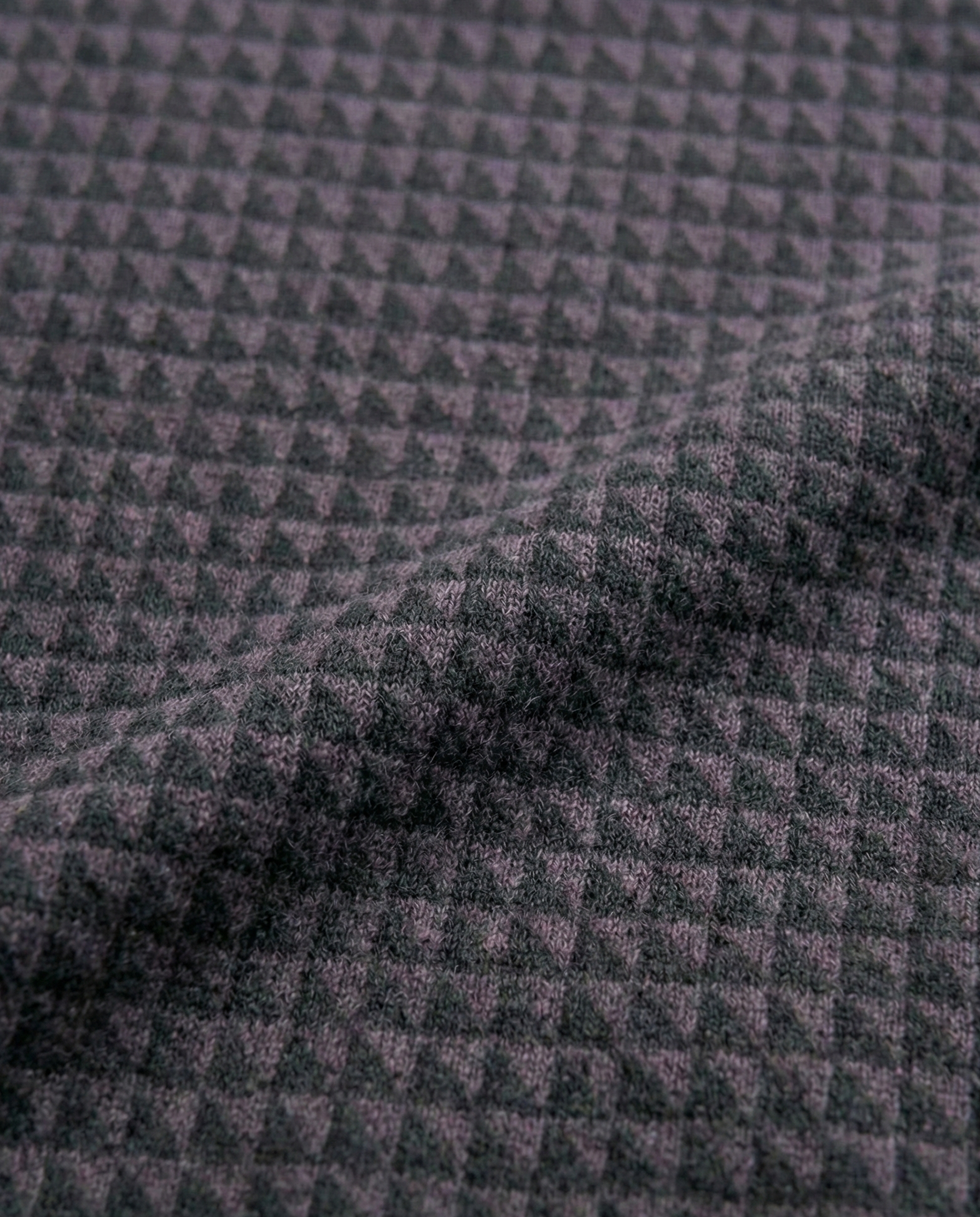 Distressed Houndstooth Purple Long Sleeve