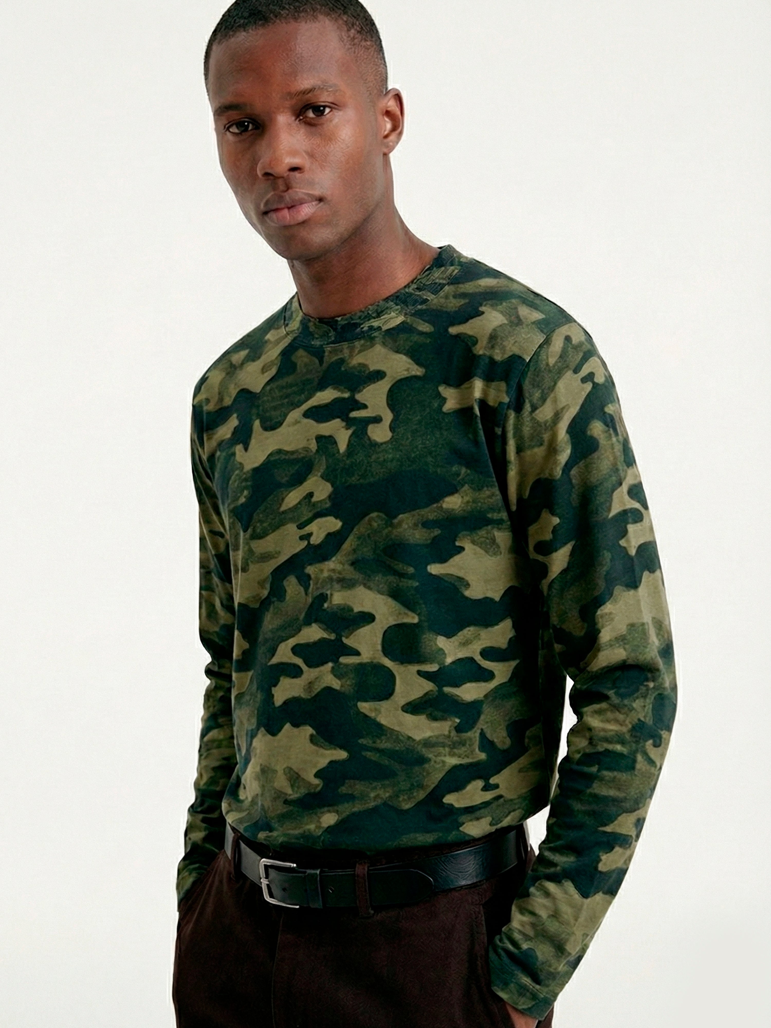 Distressed Camouflage - Long Sleeve